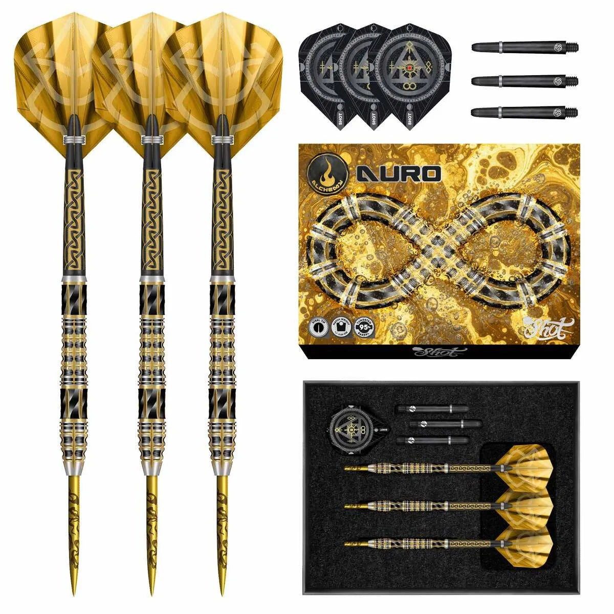 Shot Alchemy Auro 95% Tungsten Steel Tip Darts-5-23 GRAM-Premier Darts