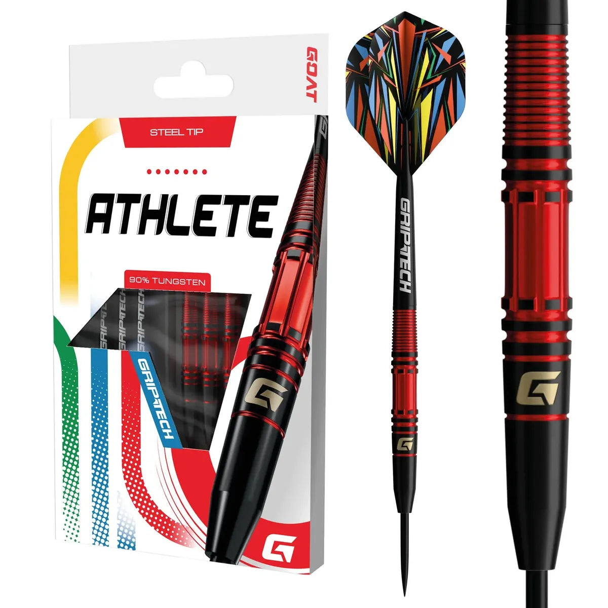 GOAT Athlete Red 90% Tungsten Steel Tip Darts-1-21.5 GRAM-Premier Darts