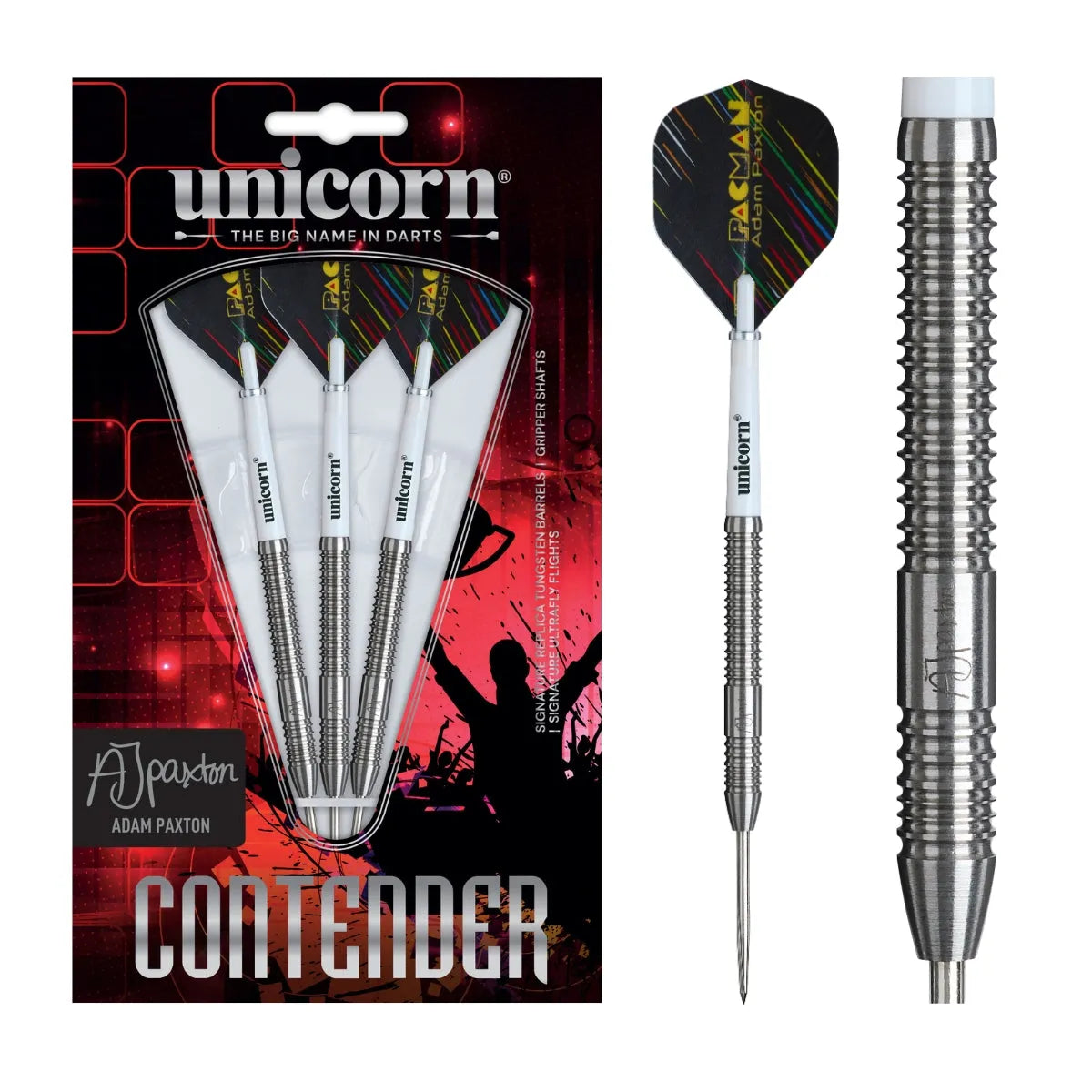 Unicorn Adam Paxton Contender 90% Tungsten Steel Tip Darts