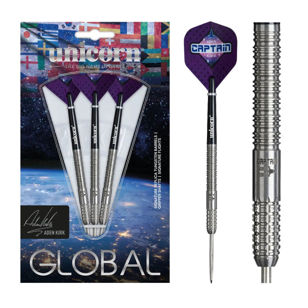 Unicorn Aden Kirk Global 90% Tungsten Steel Tip Darts-1-22 GRAM-Premier Darts