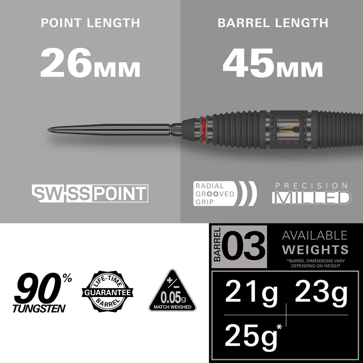 Target Darts Scope 03 SP 90% Tungsten Steel Tip Darts-4-21 GRAM-Premier Darts