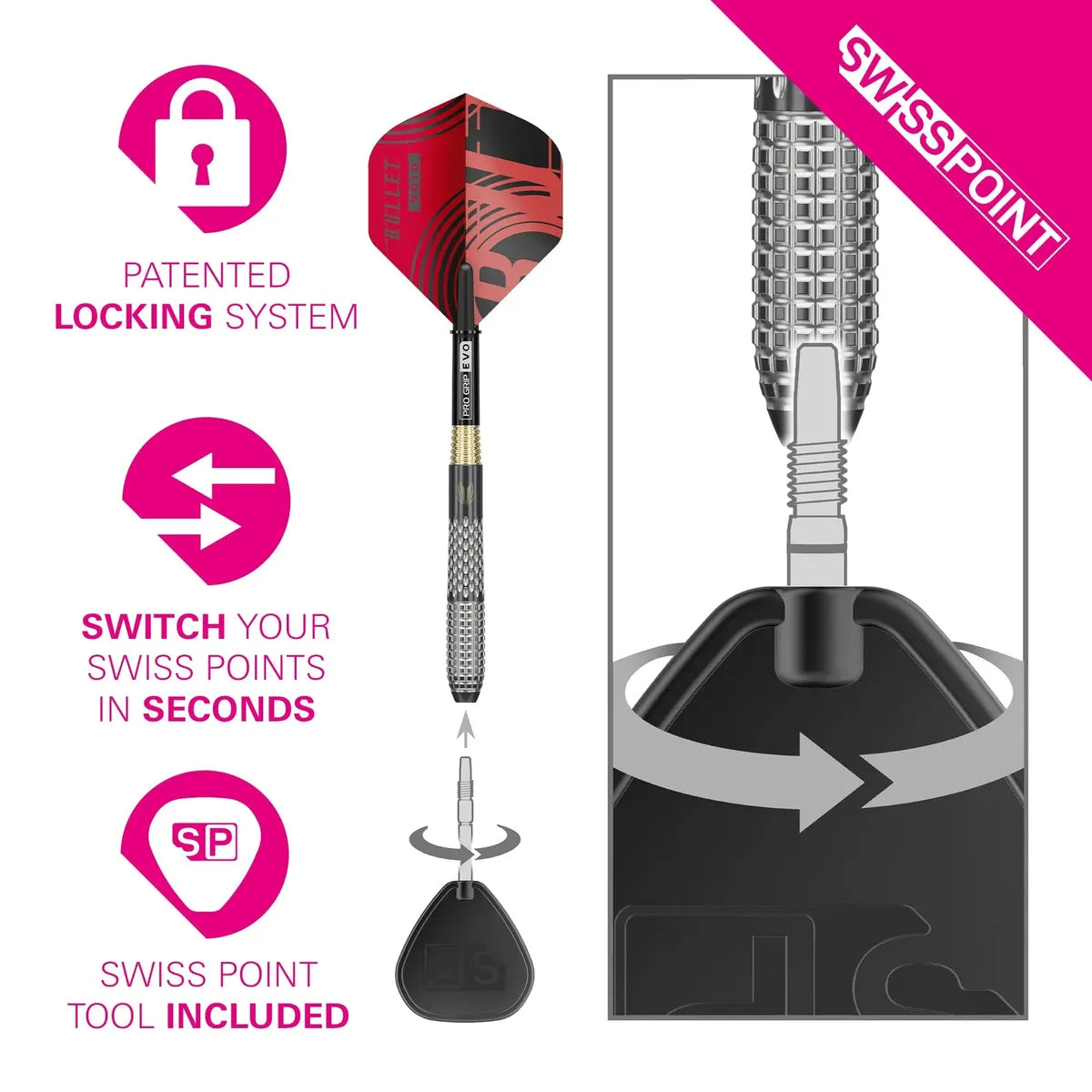 Target Darts Stephen Bunting G5 Void SP 95% Tungsten Steel Tip Darts-6-18 GRAM-Premier Darts