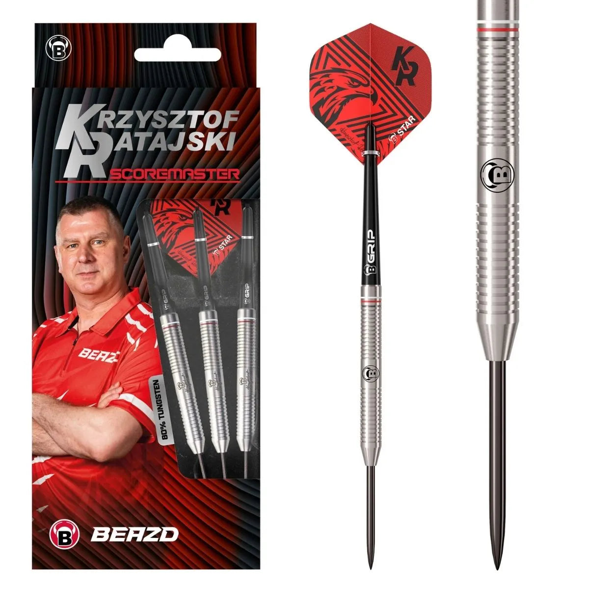 BEAZD Krzysztof Ratajski Scoremaster 80% Tungsten Steel Tip Darts-1-22 GRAM-Premier Darts