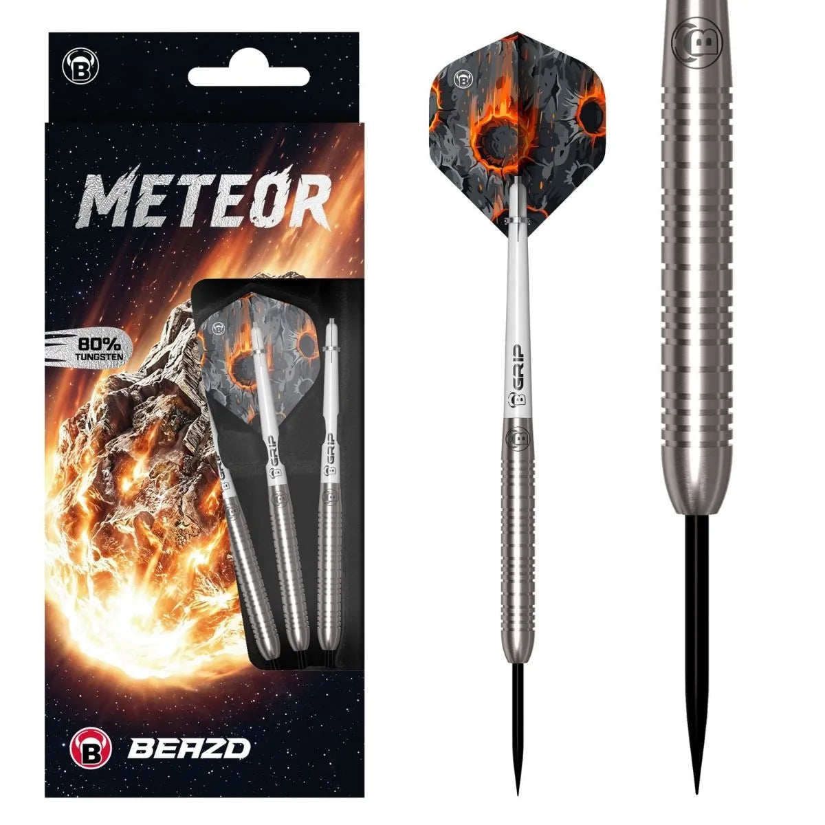BEAZD Meteor 80% Tungsten Steel Tip Darts - MT4 - Ringed-1-22g-Premier Darts