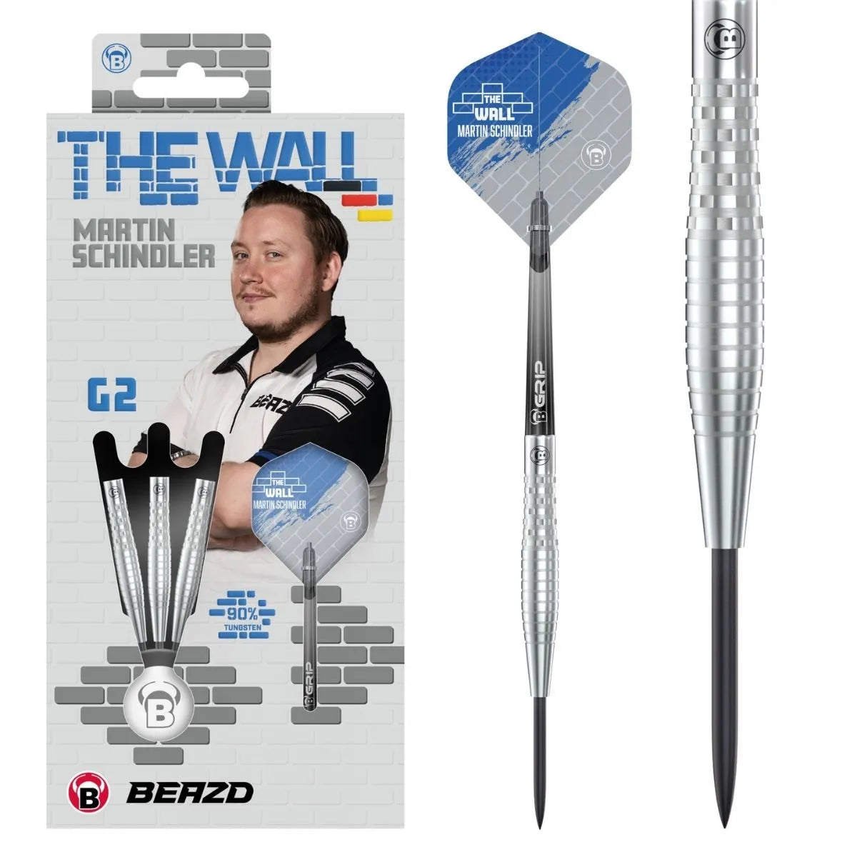 BEAZD Martin Schindler G2 90% Tungsten Steel Tip Darts-1-21 GRAM-Premier Darts