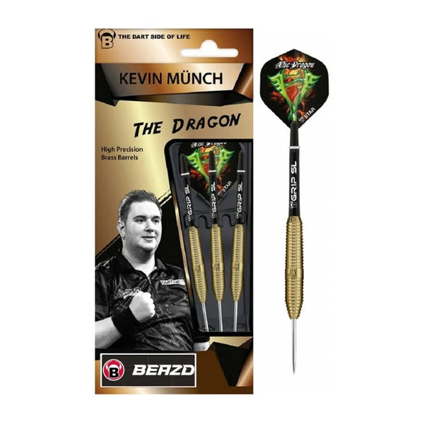 BEAZED Kevin Munch The Dragon Brass Steel Tip Darts-1-21 GRAM-Premier Darts