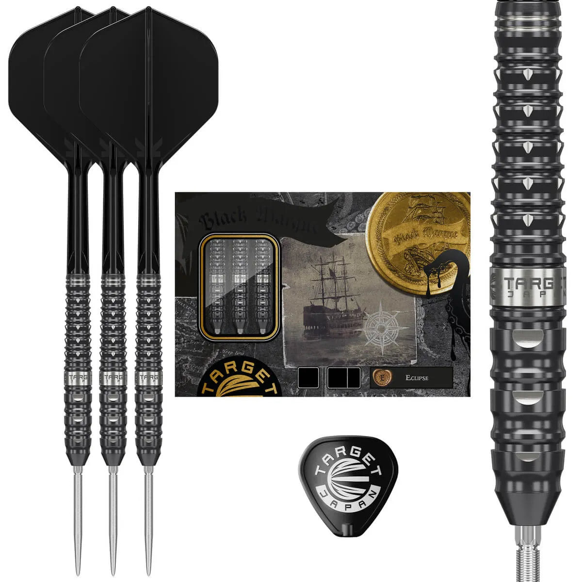 Target Japan Black Marque Eclipse 90% Tungsten Steel Tip Darts-3-23 GRAM-Premier Darts