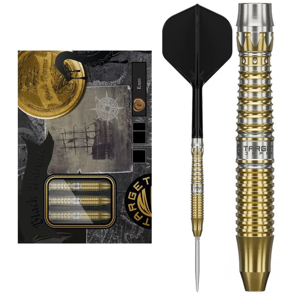 Target Japan Black Marque Enzo 90% Tungsten Steel Tip Darts-1-22 GRAM-Premier Darts