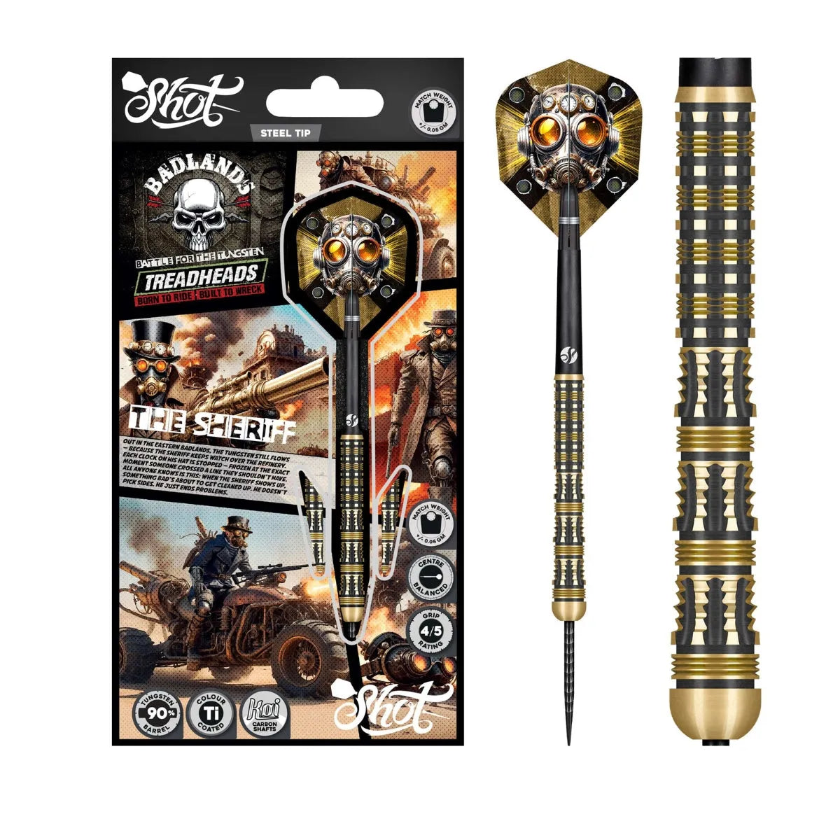 Shot Badlands Sheriff 90% Tungsten Steel Tip Darts