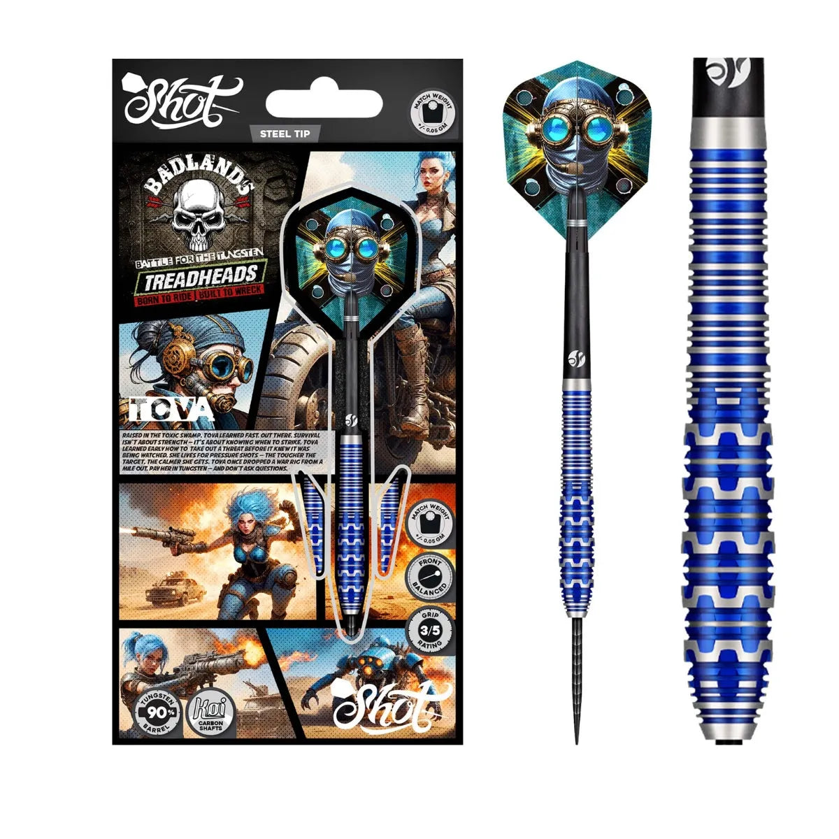 Shot Badlands Tova 90% Tungsten Steel Tip Darts