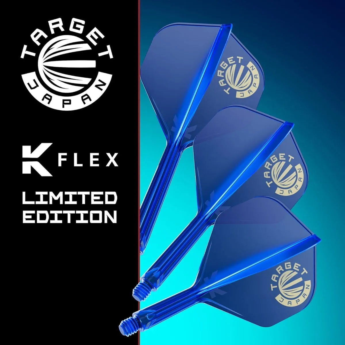 Target Japan Gold Logo Blue K-Flex Flight System No2-2-Short-Premier Darts