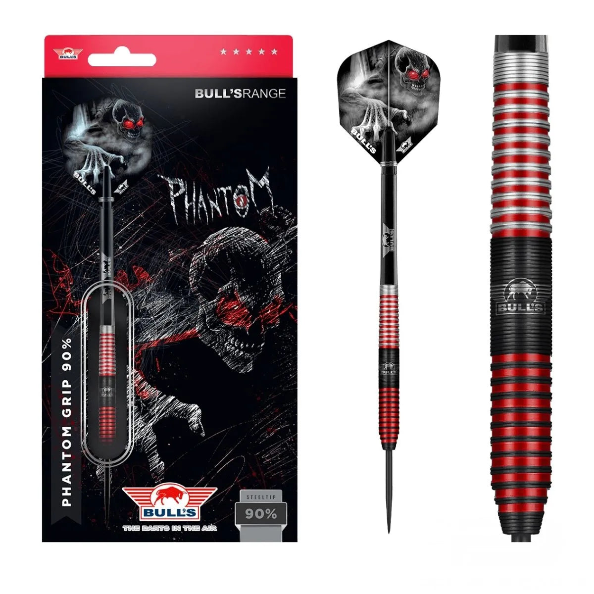 Bull's NL Phantom Grip 90% Tungsten Steel Tip Darts