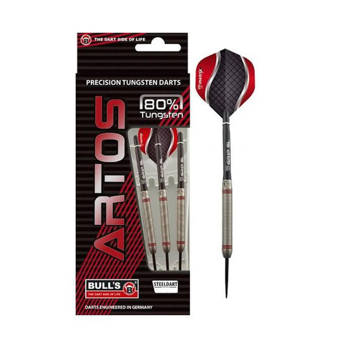 Bull's DE Artos AR3 Red 80% Tungsten Steel Tip Darts
