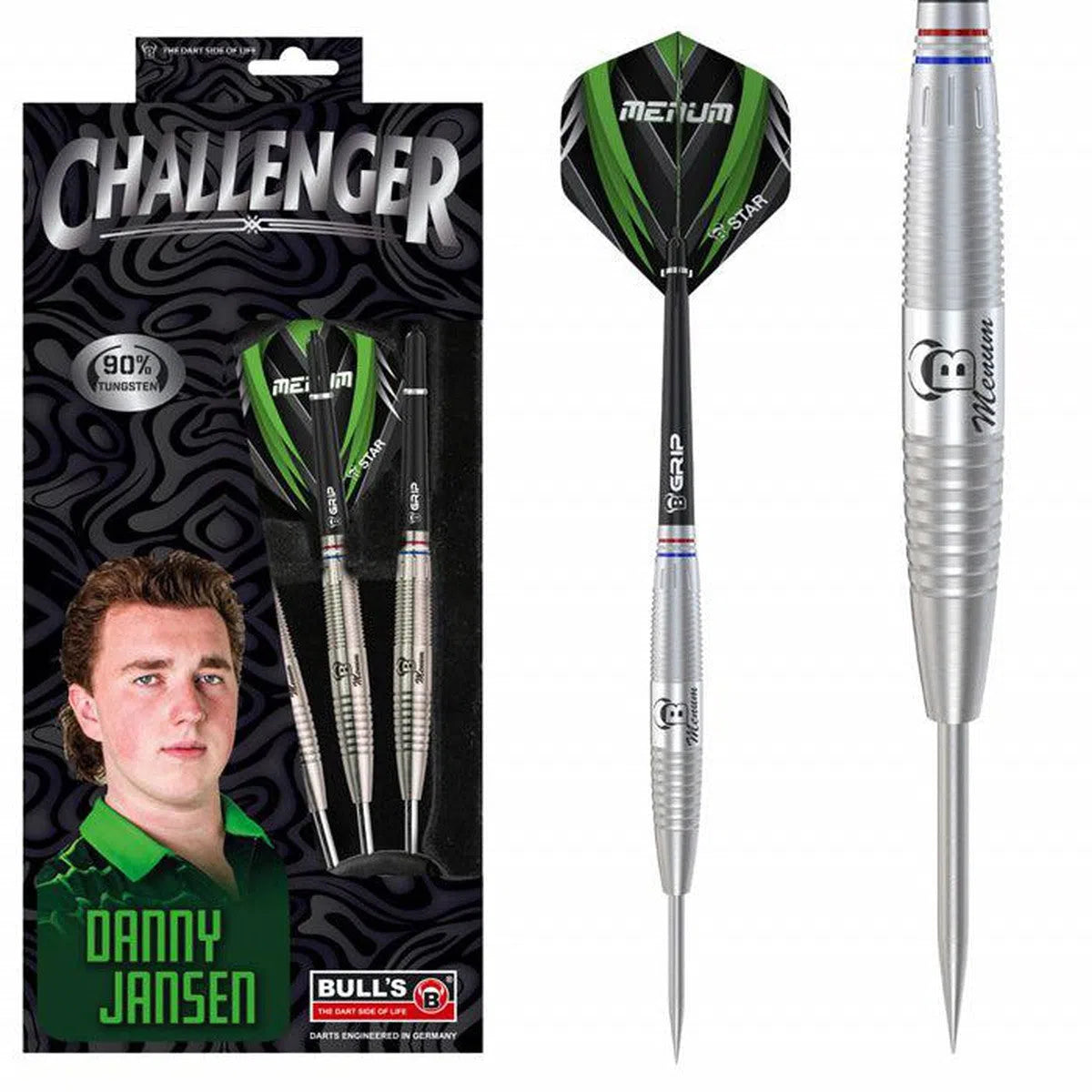 Bull's DE Challenger Danny Jansen 90% Tungsten Steel Tip Darts