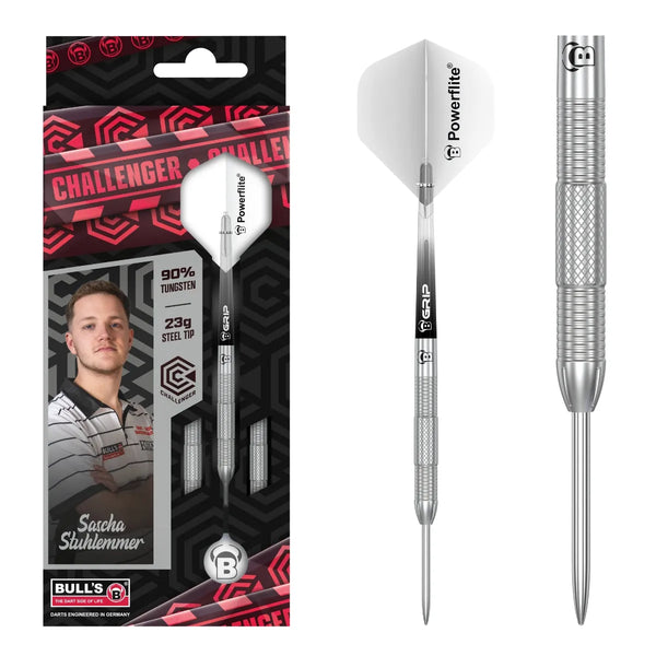 Bull's DE Challenger Sascha Stuhlemmer 90% Tungsten Steel Tip Darts-1-23 GRAM-Premier Darts