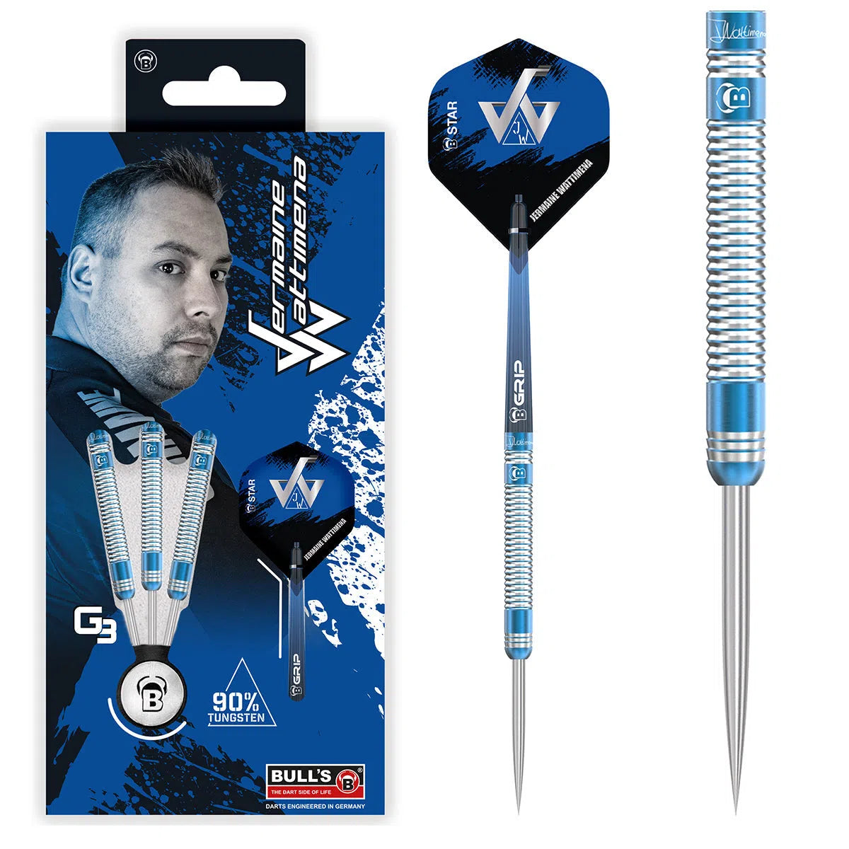 Bull's DE Jermaine Wattimena Gen 3 90% Tungsten Steel Tip Darts