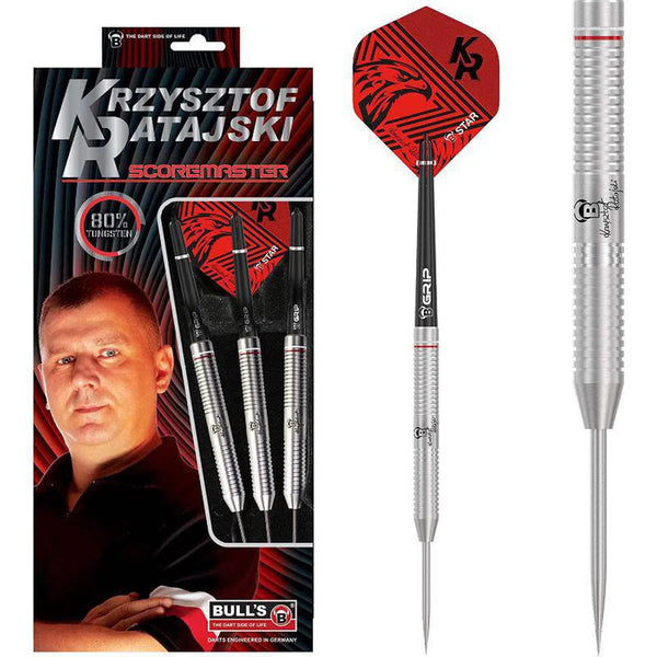 Bull's DE Krzysztof Ratajski Scoremaster 80% Tungsten Steel Tip Darts-1-22 GRAM-Premier Darts
