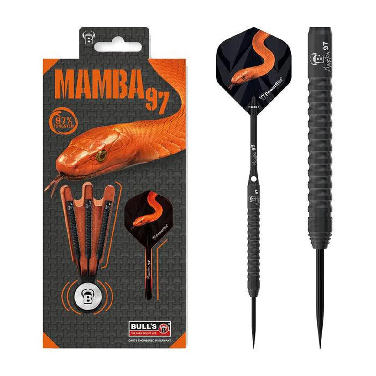 Bull's DE Mamba 97 M3 Black Titanium 97% Tungsten Steel Tip Darts