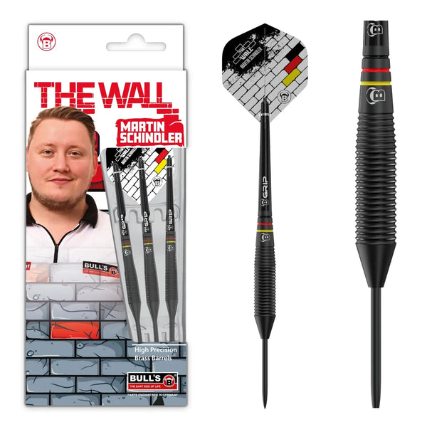 Bull's DE Martin Schindler Black Brass Steel Tip Darts-1-21 GRAM-Premier Darts