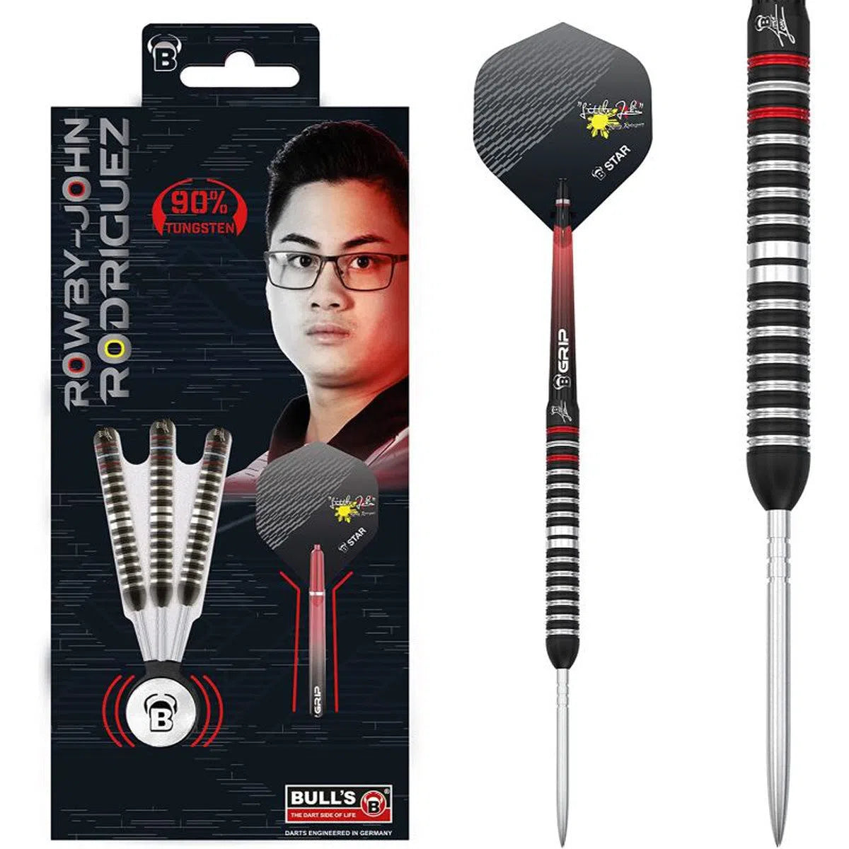 Bull's DE RowbyJohn Rodiguez 90% Tungsten Steel Tip Darts