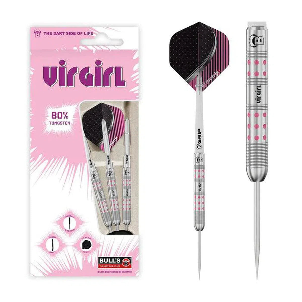 Bull's DE Virgirl VR1 80% Tungsten Steel Tip Darts