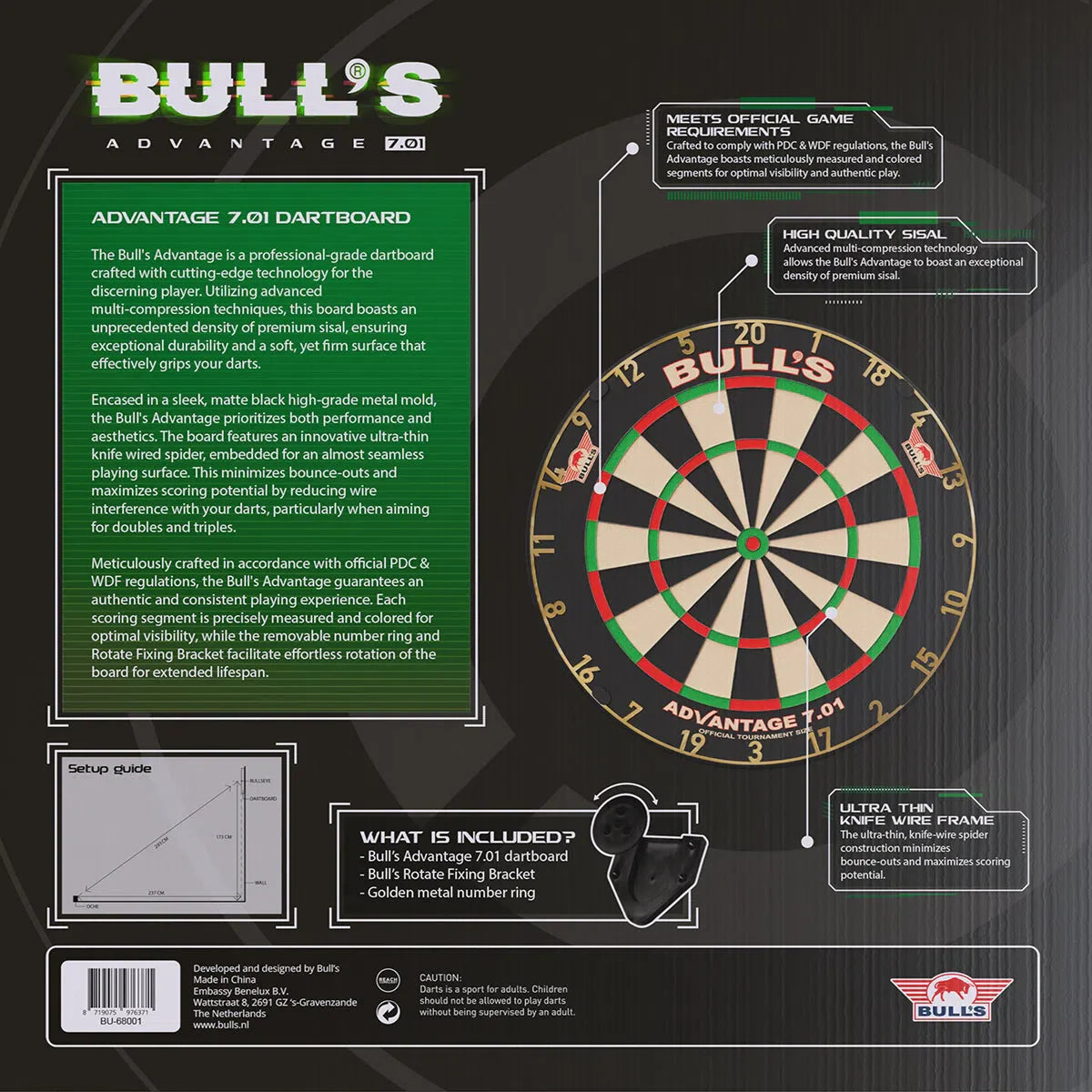 Bull's NL Advantage 7.01 Surround & Mat Bundle-3-Premier Darts