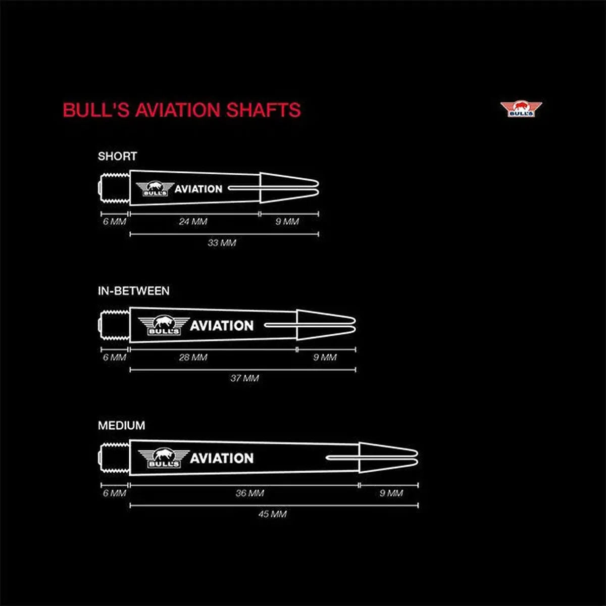 Bull's NL Aviation Shafts-3-Dark Aluminium-Short-Premier Darts