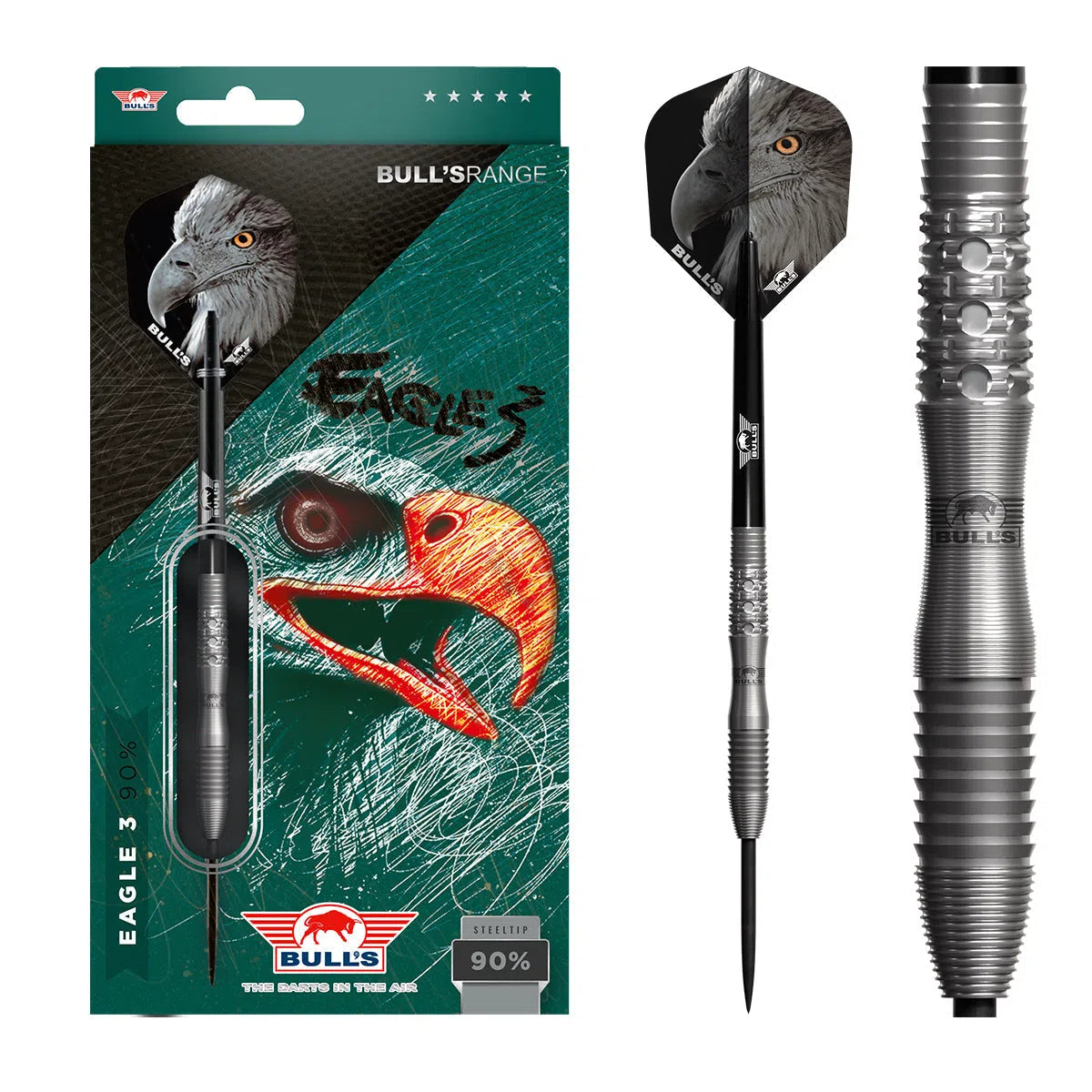 Bull's NL Eagle 3 90% Tungsten Steel Tip Darts-1-22 GRAM-Premier Darts