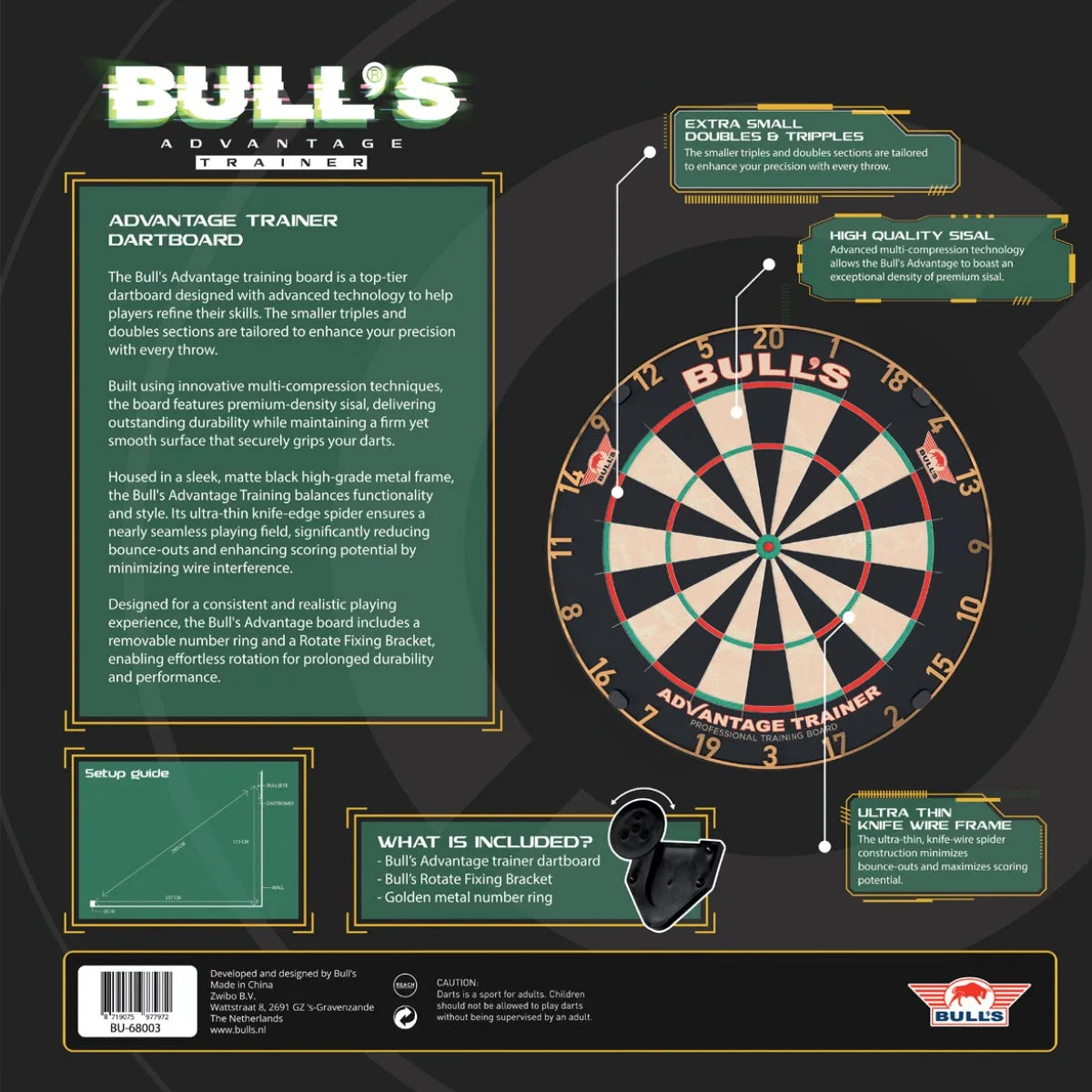 Bull's NL Gold Advantage Trainer Dartboard