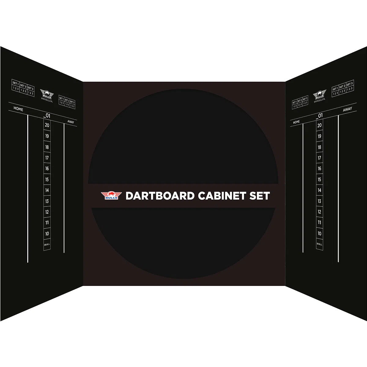 Bull's NL Magentic Paper Dartboard Cabinet Set