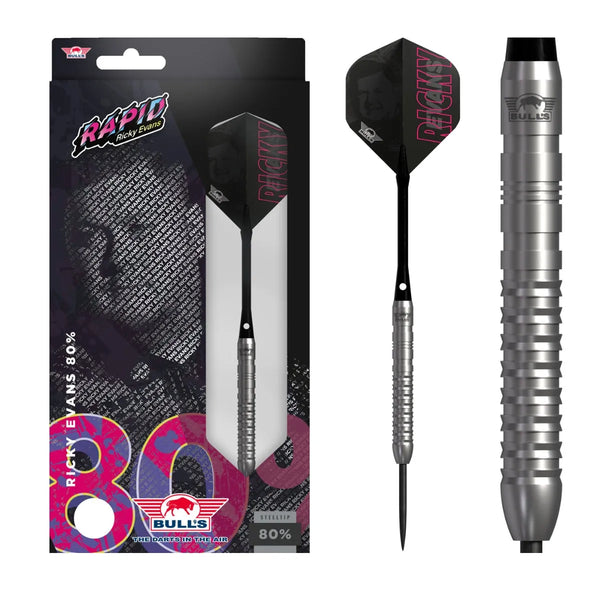 Bull's NL Ricky Evans E2 80% Tungsten Steel Tip Darts-1-21 GRAM-Premier Darts