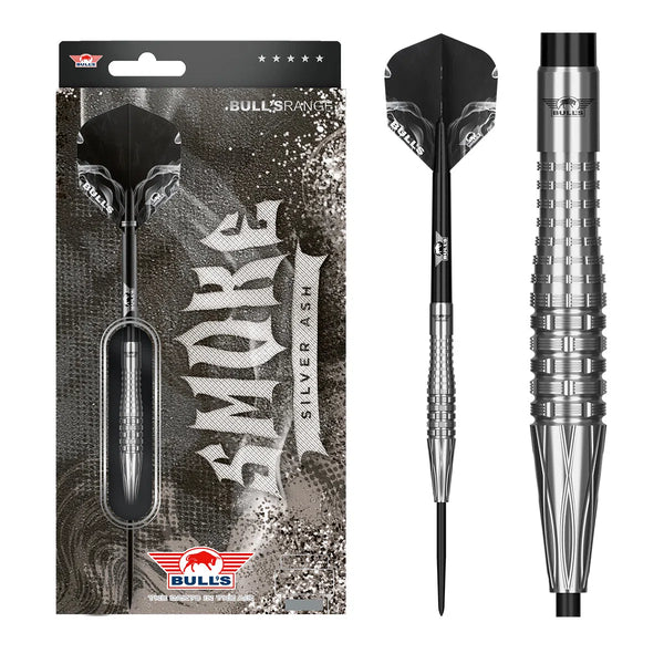 Bull's Smoke Silver Ash 90% Tungsten Steel Tip Darts-1-23 GRAM-Premier Darts