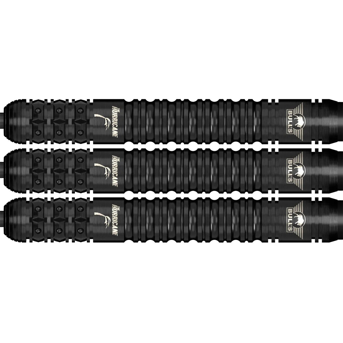Bull's NL Kim Huybrechts E2 Black 90% Tungsten Steel Tip Darts-3-23 GRAM-Premier Darts