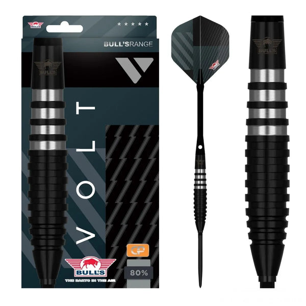 Bull's NL Volt Black CP 80% Tungsten Steel Tip Darts-1-21 GRAM-Premier Darts