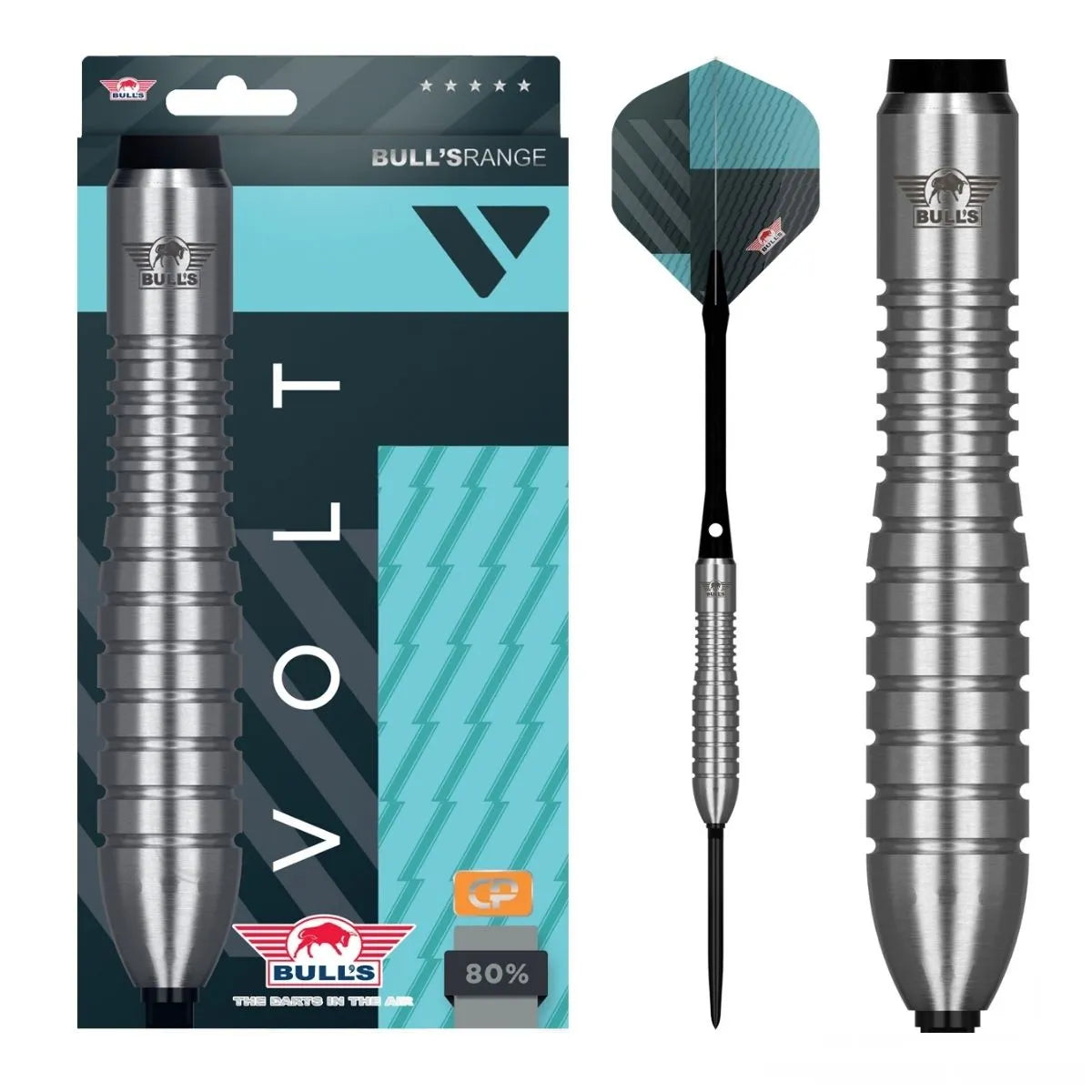 Bull's NL Volt Blue CP 80% Tungsten Steel Tip Darts-1-22 GRAM-Premier Darts