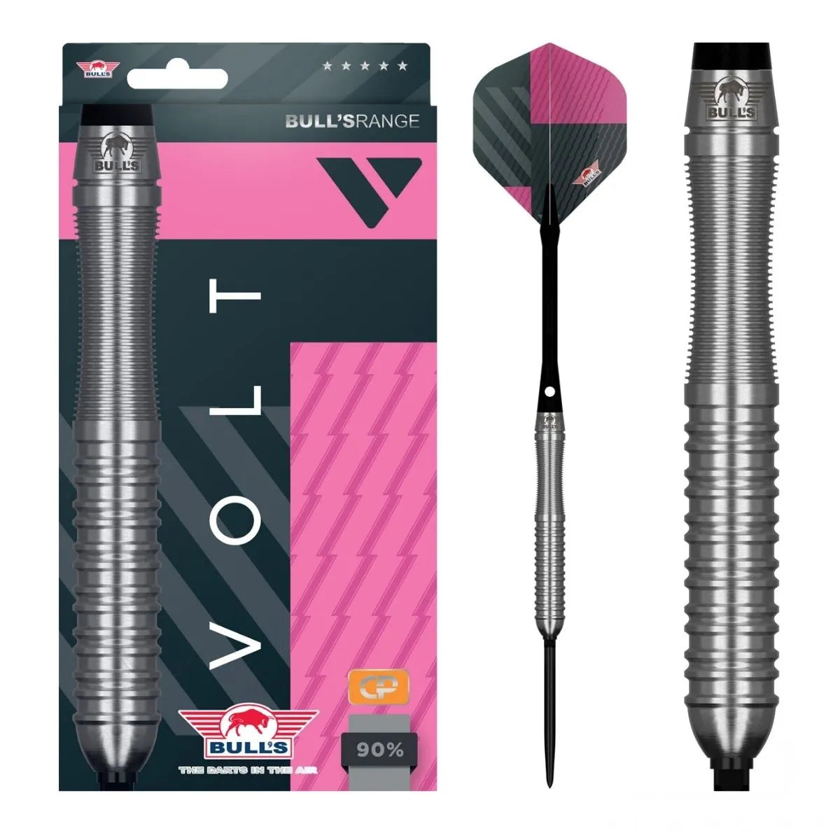 Bull's NL Volt Pink CP 80% Tungsten Steel Tip Darts-1-22 GRAM-Premier Darts