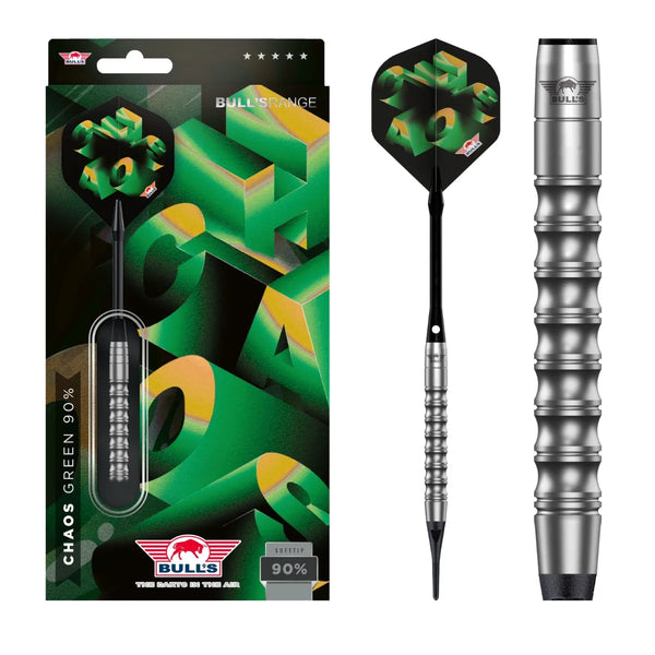 Bull's NL Chaos Green 90% Tungsten Soft Tip Darts-1-21 GRAM-Premier Darts