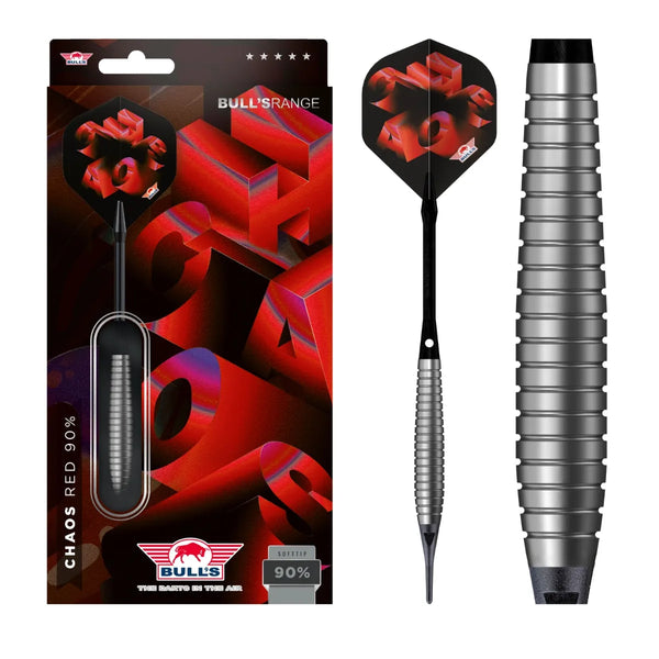 Bull's NL Chaos Red 90% Tungsten Soft Tip Darts-1-18 GRAM-Premier Darts