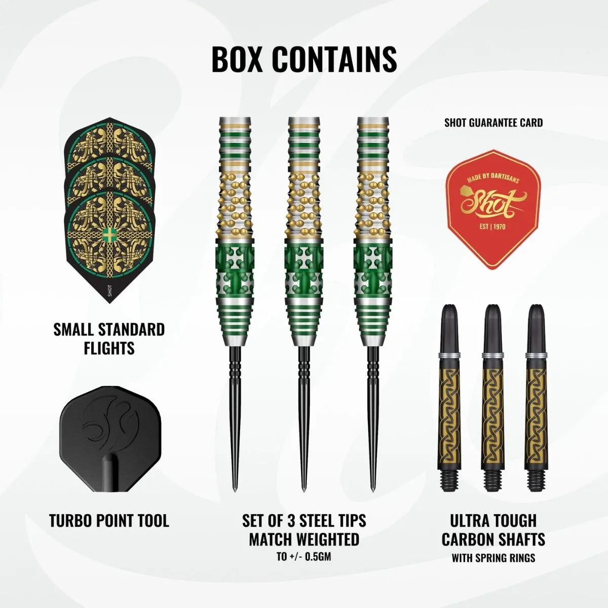 Shot Celt Cernunnos TP 90% Tungsten Steel Tip Darts-4-22 GRAM-Premier Darts