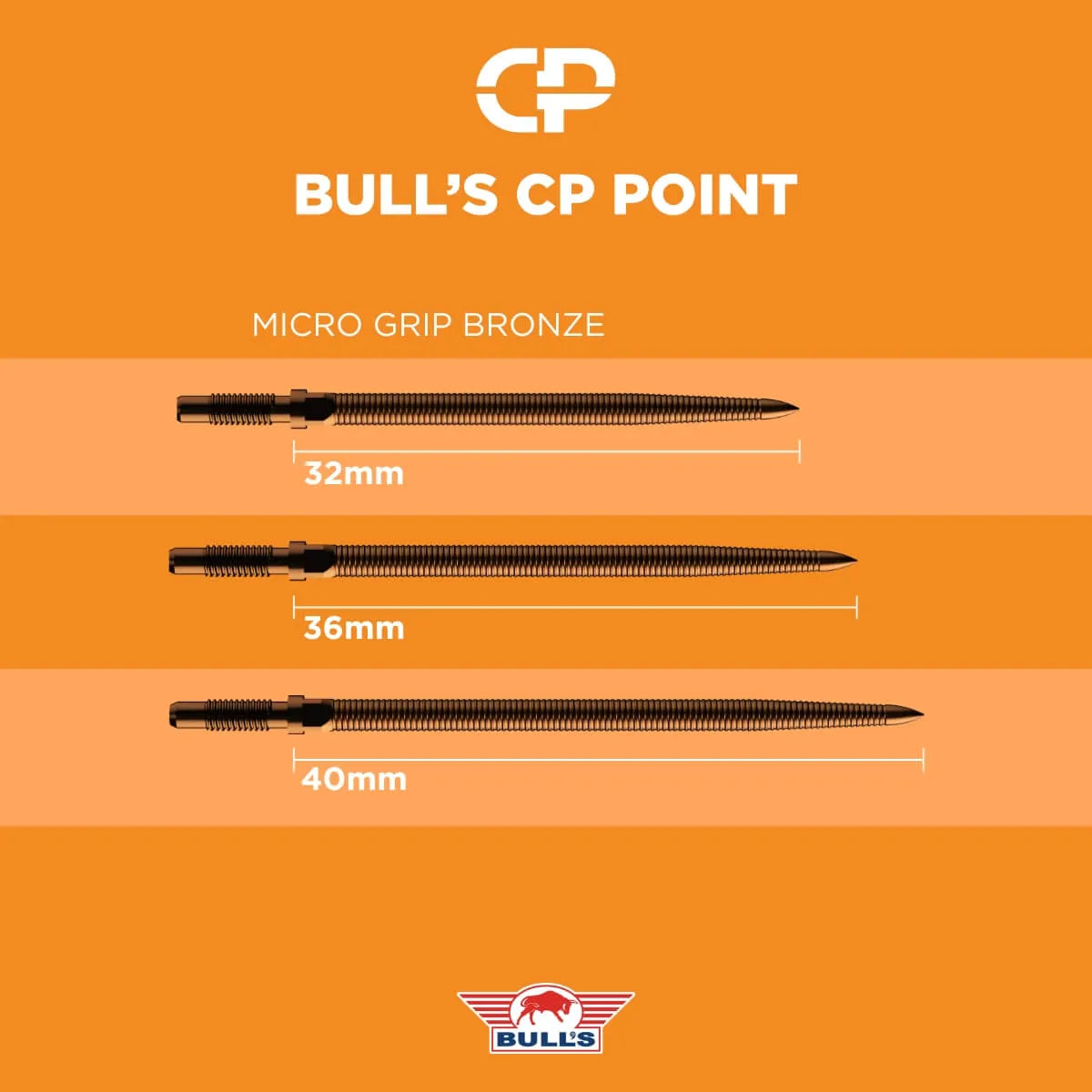 Bull's NL CP Micro Grip Dart Points-5-Black-32mm-Premier Darts