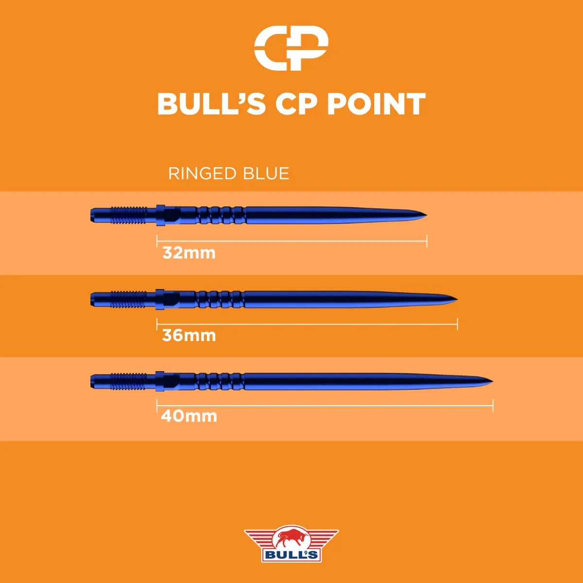 Bull's NL CP Ringed Grip Dart Points-5-Black-32mm-Premier Darts