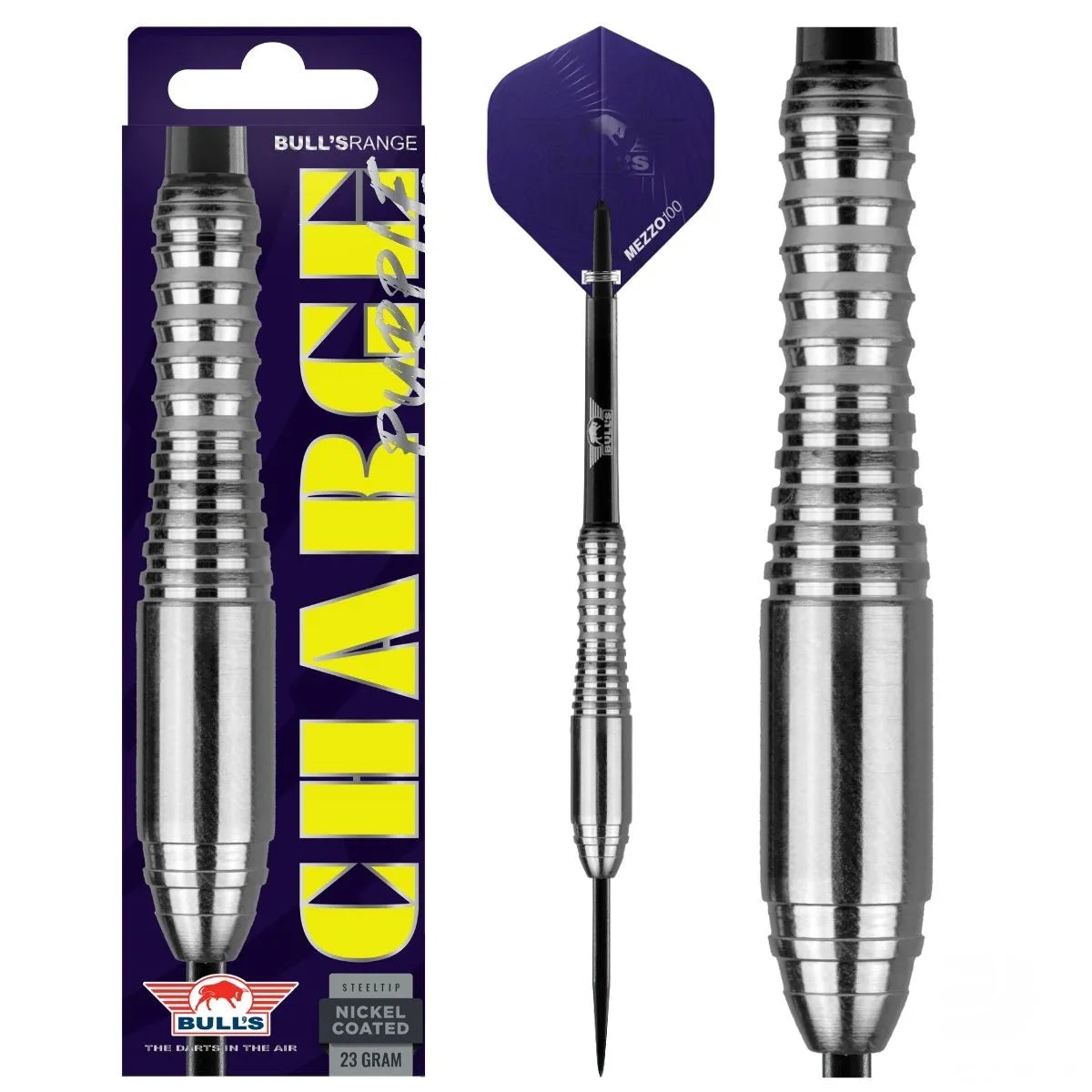 Bull's NL Charge Purple Nickel Coated Brass Steel Tip Darts-4-23 GRAM-Premier Darts