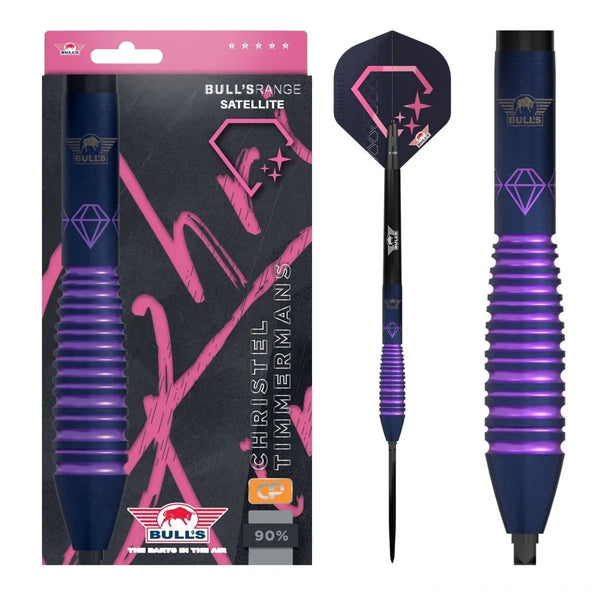 Bull's NL Christel Timmermans E1 CP 90% Tungsten Steel Tip Darts-1-25 GRAM-Premier Darts