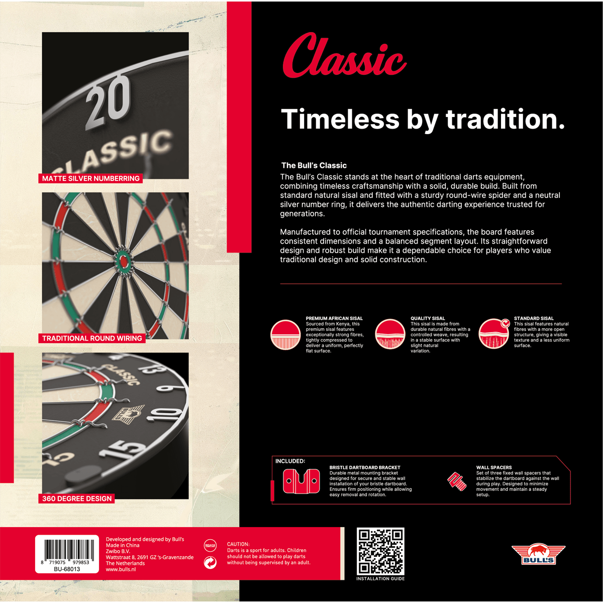 Bull's NL Classic Dartboard-5-Premier Darts