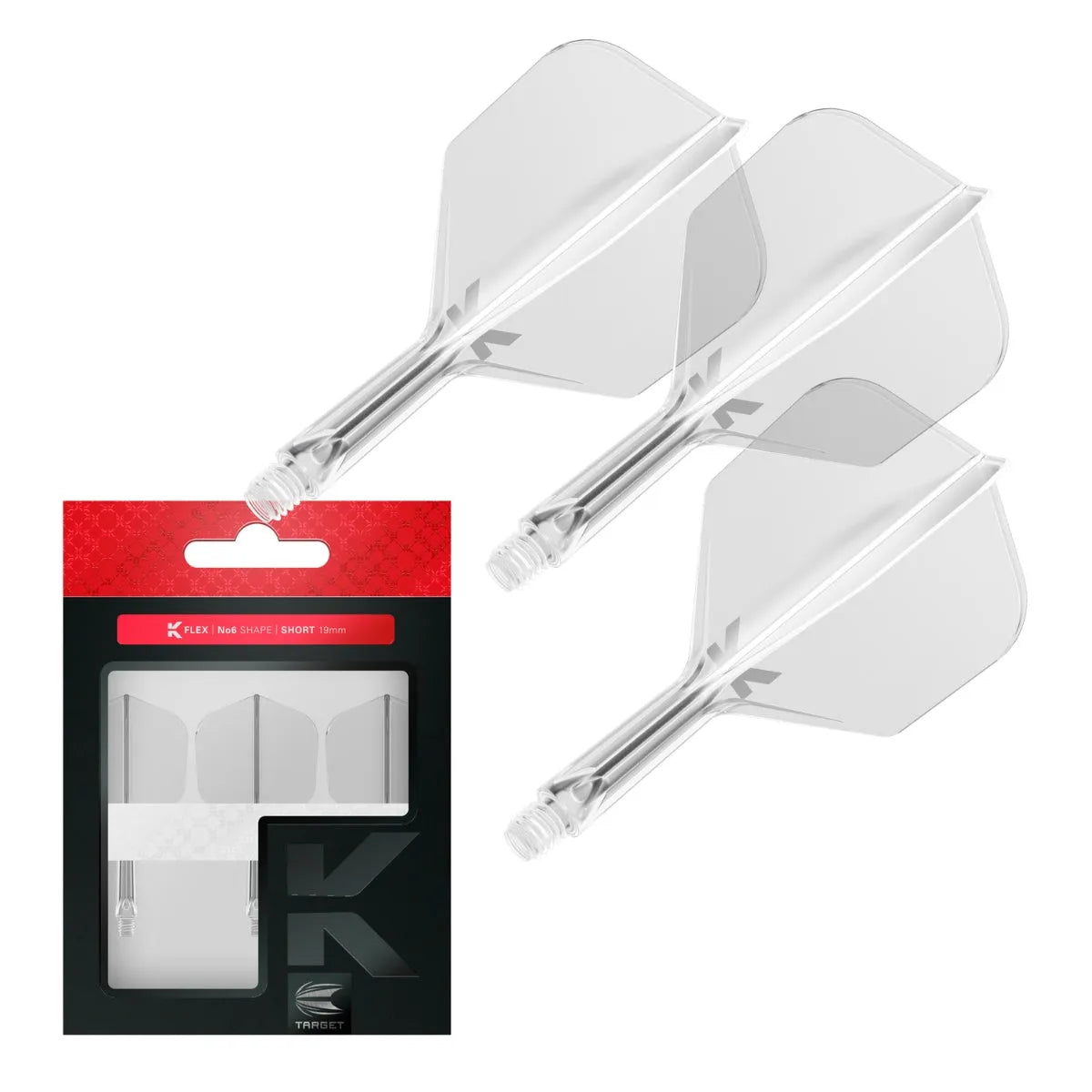 Target Darts K-Flex Flight System No6-14-Clear-Short-Premier Darts