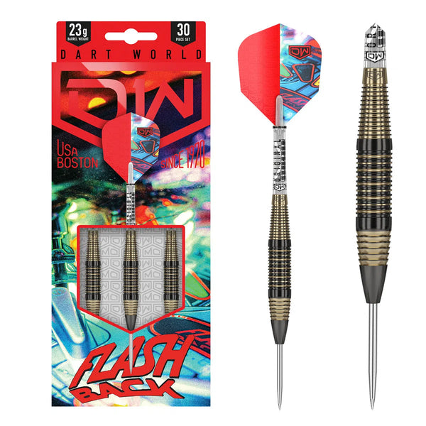 DW Flashback Brass Black Steel Tip Darts-1-23 GRAM-Premier Darts