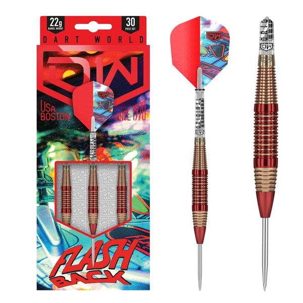 DW Flashback Brass Red Steel Tip Darts-1-22 GRAM-Premier Darts