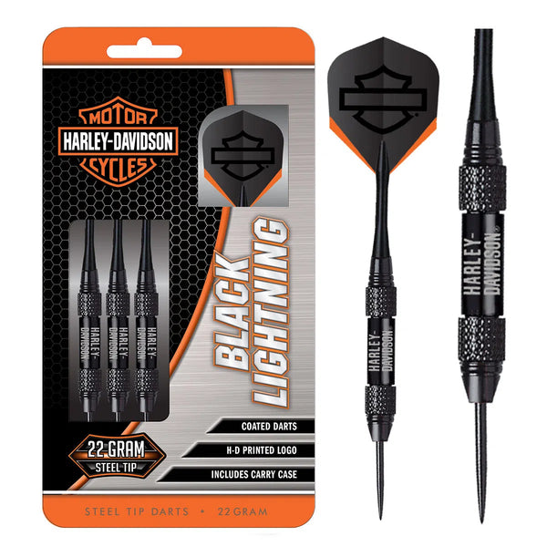 DW Harley Davidson Black Lightning Steel Tip Darts-1-23 GRAM-Premier Darts