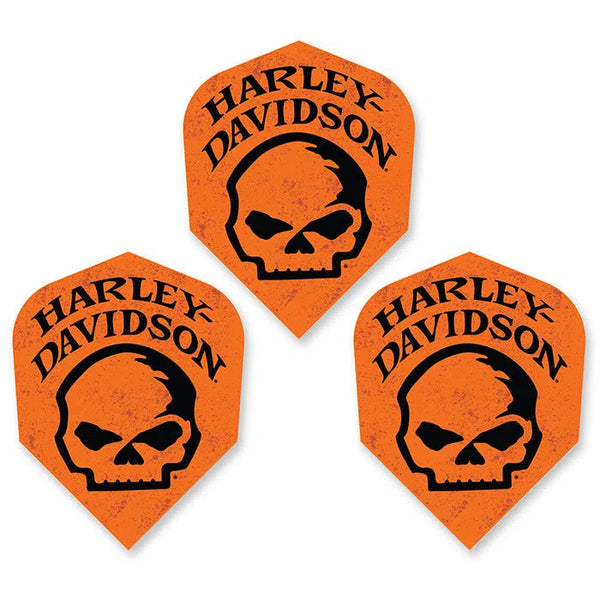 DW Harley Davidson Orange Skull Dart Flights-1-Premier Darts