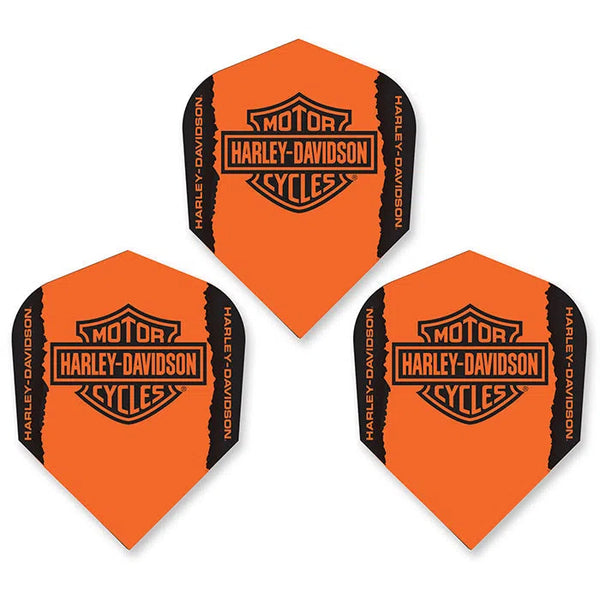 DW Harley Davidson Orange Small Logo Dart Flights-1-Premier Darts